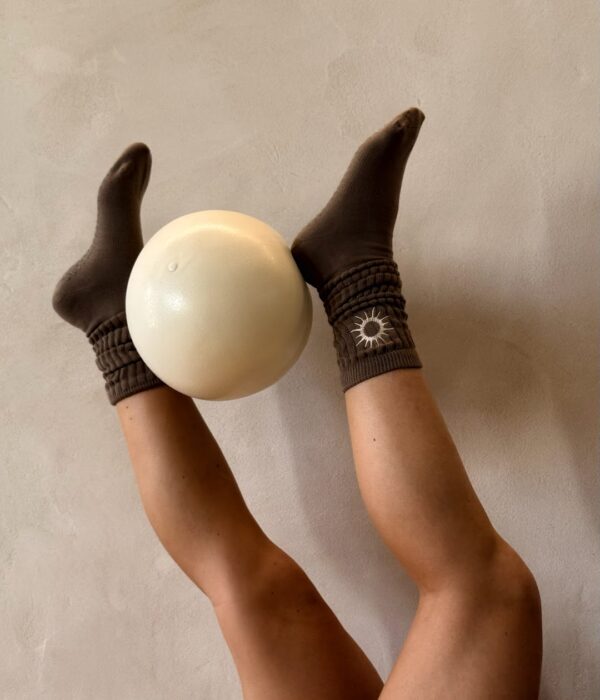 Chaussettes antidérapante beige