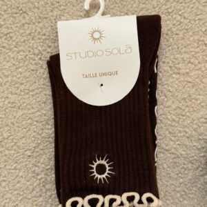 Chaussettes antidérapante marron froufrou